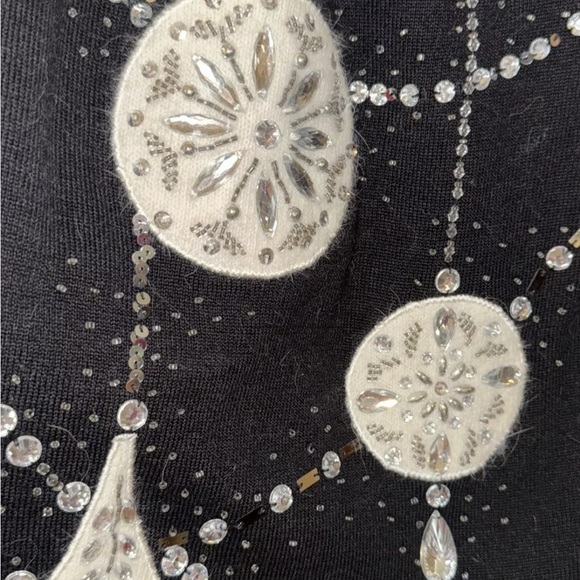 Gorgeous. Angora. Black with Silver Sequins.￼ Sweater - Picture 3 of 6